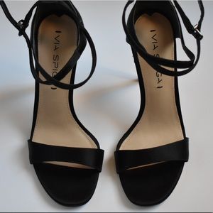 Black Satin Heels by Via Spiga